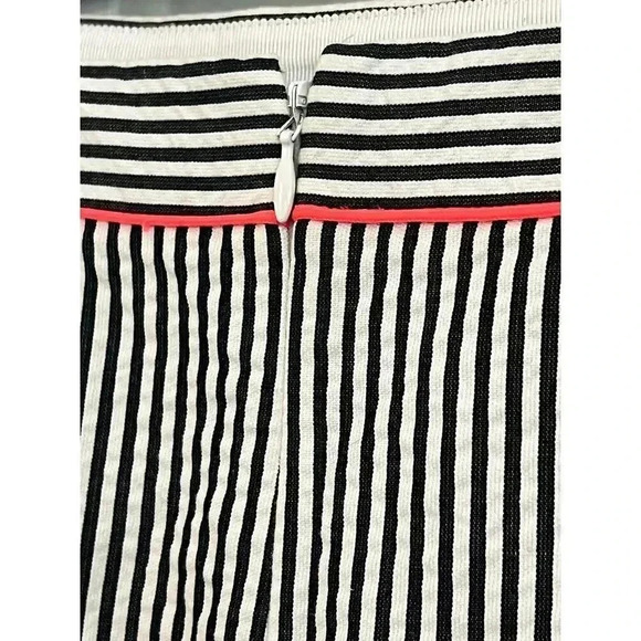 J CREW  NO 2 PENCIL SKIRT seersucker striped with neon edge size 0 - Picture 6 of 7